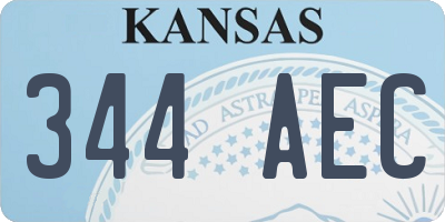 KS license plate 344AEC