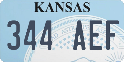 KS license plate 344AEF
