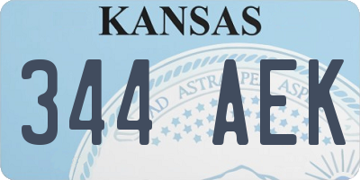 KS license plate 344AEK