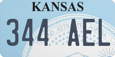 KS license plate 344AEL