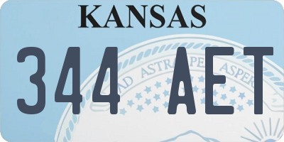 KS license plate 344AET