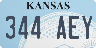 KS license plate 344AEY
