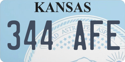 KS license plate 344AFE