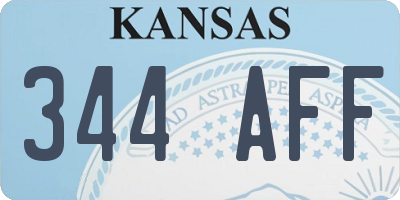 KS license plate 344AFF