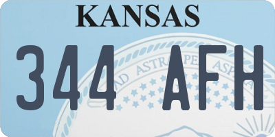 KS license plate 344AFH