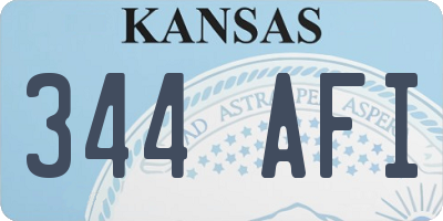 KS license plate 344AFI