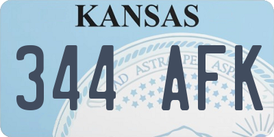 KS license plate 344AFK
