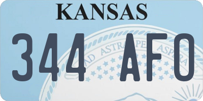 KS license plate 344AFO