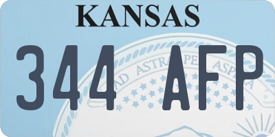 KS license plate 344AFP
