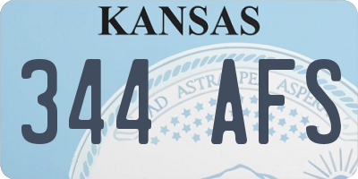 KS license plate 344AFS