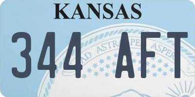 KS license plate 344AFT