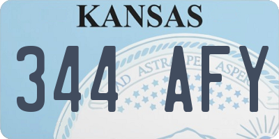 KS license plate 344AFY