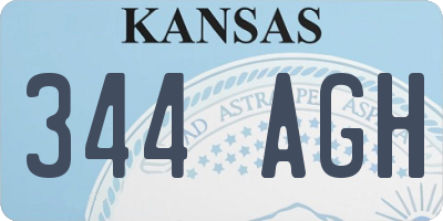 KS license plate 344AGH