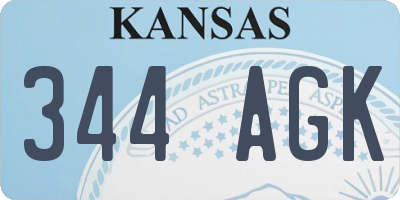 KS license plate 344AGK