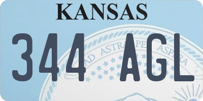 KS license plate 344AGL