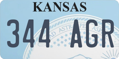 KS license plate 344AGR