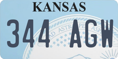 KS license plate 344AGW