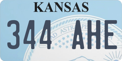 KS license plate 344AHE