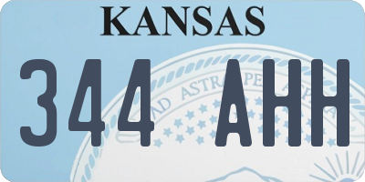 KS license plate 344AHH
