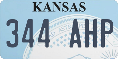 KS license plate 344AHP