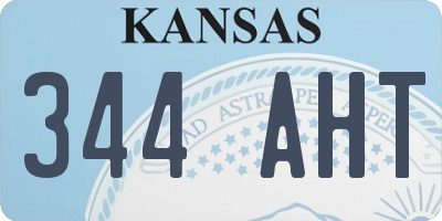 KS license plate 344AHT