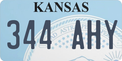 KS license plate 344AHY