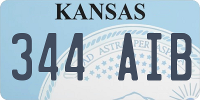 KS license plate 344AIB