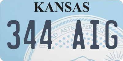 KS license plate 344AIG