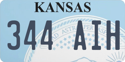 KS license plate 344AIH