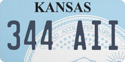 KS license plate 344AII