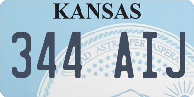 KS license plate 344AIJ