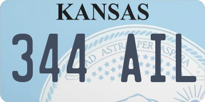 KS license plate 344AIL