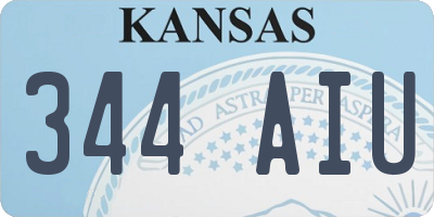 KS license plate 344AIU