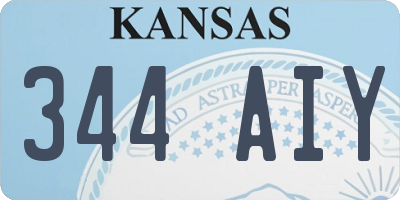 KS license plate 344AIY