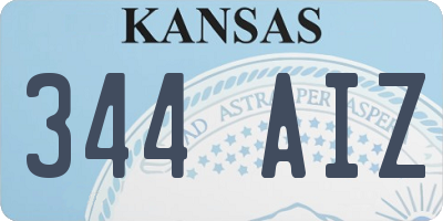 KS license plate 344AIZ