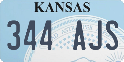 KS license plate 344AJS