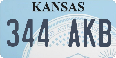 KS license plate 344AKB