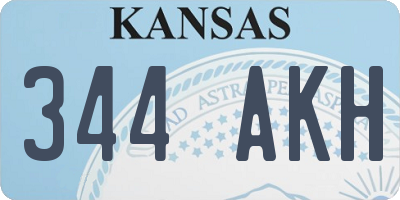 KS license plate 344AKH