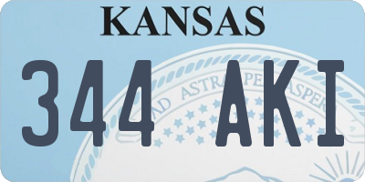 KS license plate 344AKI