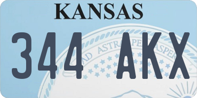 KS license plate 344AKX