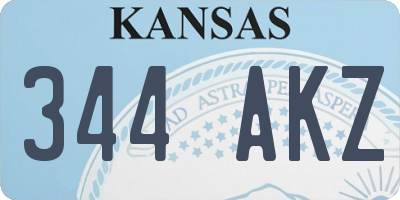 KS license plate 344AKZ