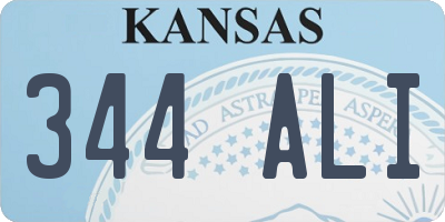 KS license plate 344ALI