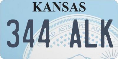 KS license plate 344ALK