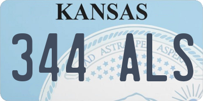 KS license plate 344ALS