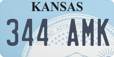KS license plate 344AMK