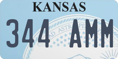 KS license plate 344AMM