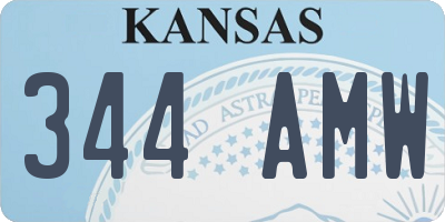 KS license plate 344AMW