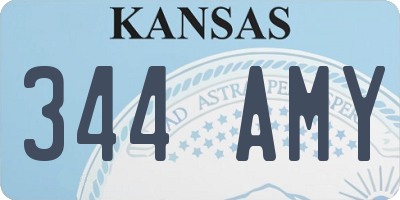 KS license plate 344AMY