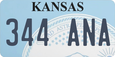 KS license plate 344ANA