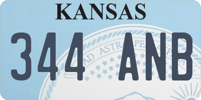 KS license plate 344ANB